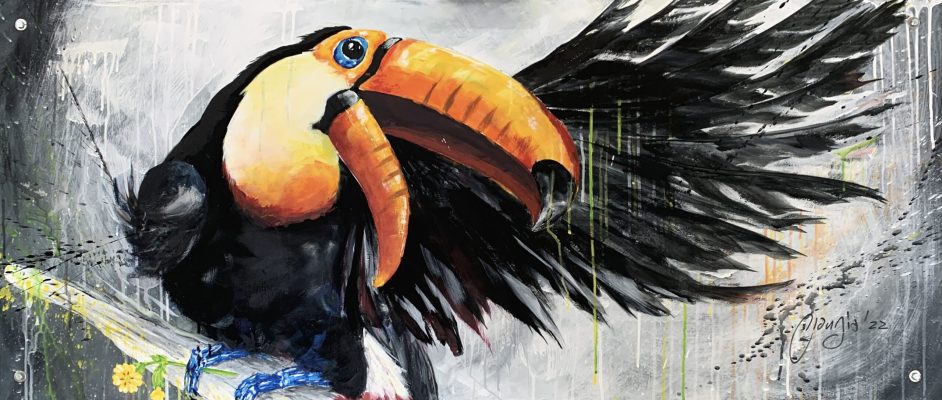An Vogl aka Toucan I 140 x 60 I Acryl auf Holzplatte I 2022