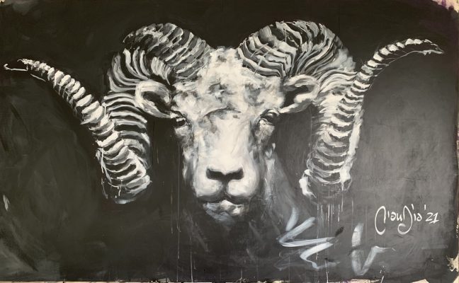 Da Widda aka aries I 180 x 100 I Acryl auf Holzplatte I 2021