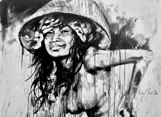 Bali No2 aka from a distance I 150 x 110 cm I Acryl auf Holzplatte I 2020