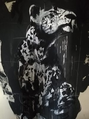 Da Leopard aka fast and slow I 200 x 140 I Acryl auf Holzplatte I 2021