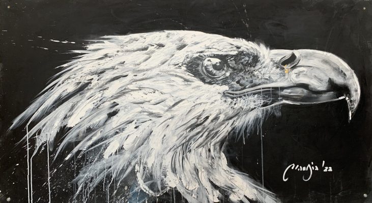 An Adler I 180 x 100 I Acryl auf Holzplatte I 2022