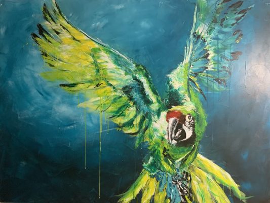 An Vogl aka Papagei I 160 x 120 I Acryl auf Holz I 2020